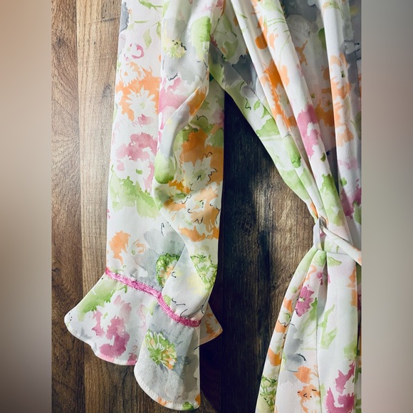 Oscar de la Renta Floral Sheer robe - Picture 5 of 6